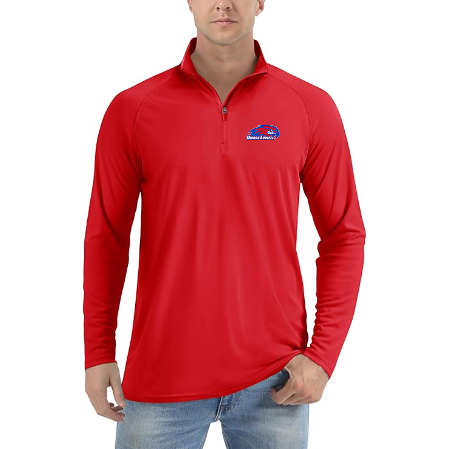 Men's  UMass Lowell River Hawks Lightweight Quarter-Zip Athletic Shirt Long Sleeve Performance
